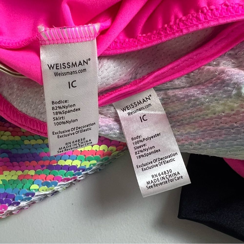 Weissman Showtime Lip Gloss Dance Costume Rainbow Sequin Jacket Tutu IC - Picture 9 of 11